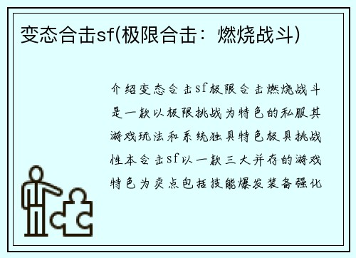 变态合击sf(极限合击：燃烧战斗)